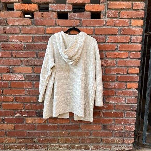 Eileen Fisher Linen Cotton Blend Hooded Cardigan Sweater Size XL - Picture 7 of 7